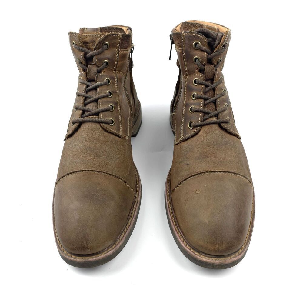 FLORSHEIM Lodge Cap Toe Brown Leather Boots Western Boho Bespoke Indie Cowboy - Picture 7 of 9